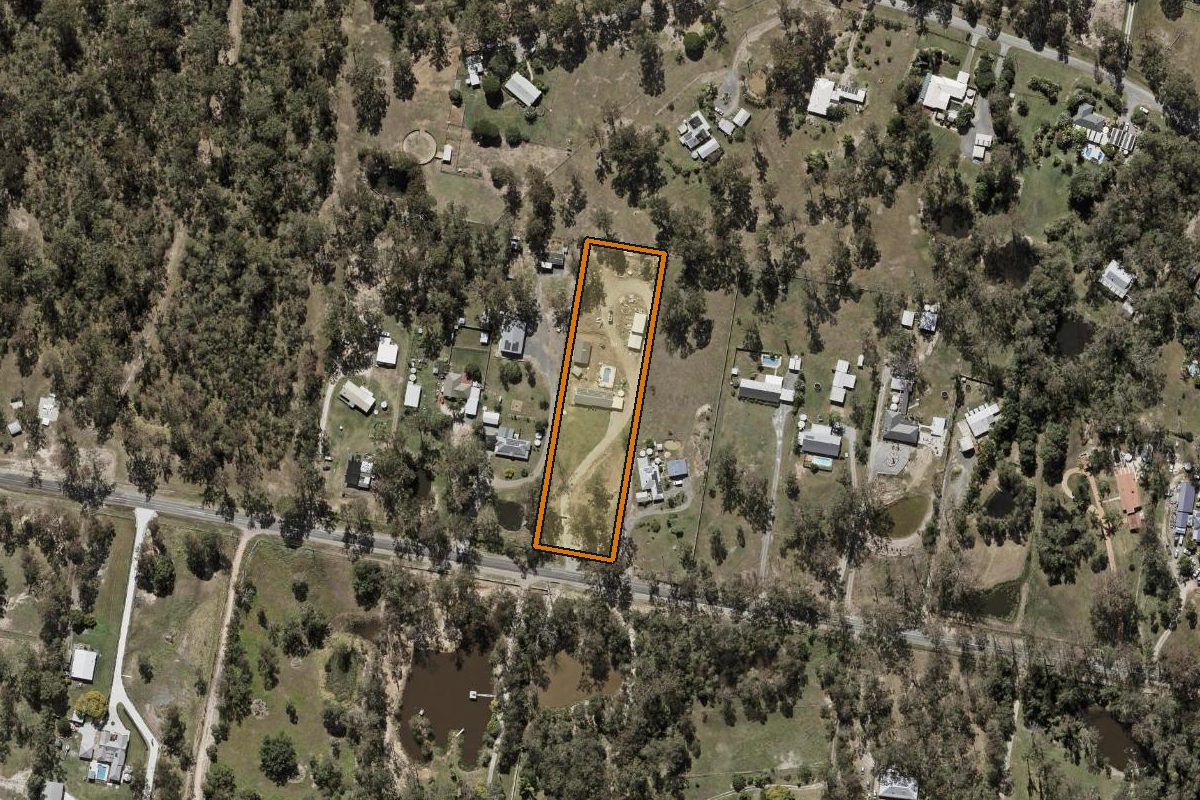 Aerial photo of 109-113 Ison Road, Greenbank QLD 4124 with the lot boundary outlined in amber