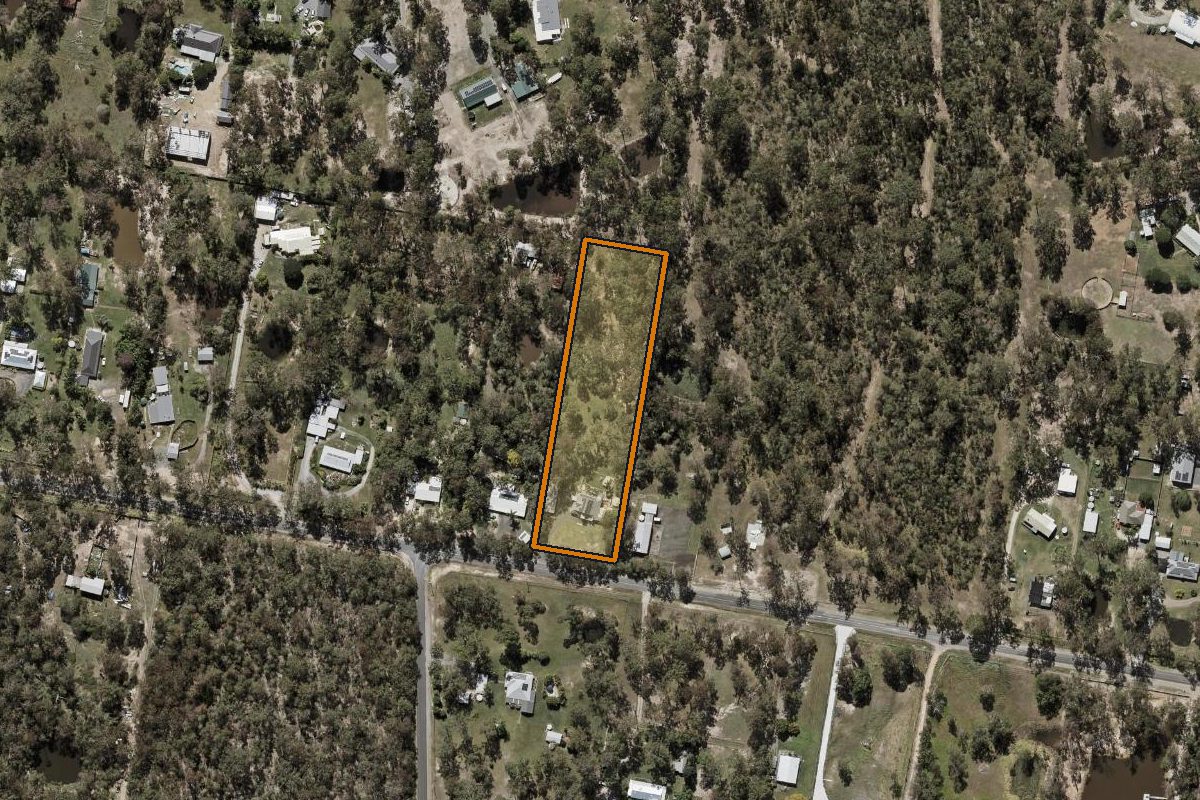 Aerial photo of 147-151 Ison Road, Greenbank QLD 4124 with the lot boundary outlined in amber