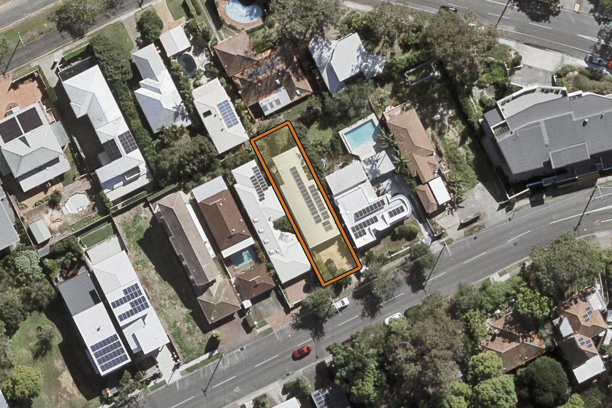 Aerial photo of 240 Swann Road, Taringa QLD 4068 with the lot boundary outlined in amber
