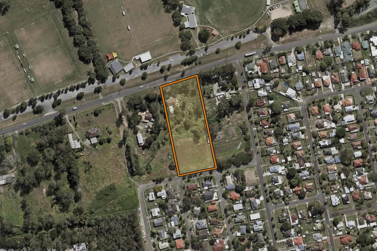 Aerial photo of 278 Freeman Road, Inala QLD 4077 with the lot boundary outlined in amber