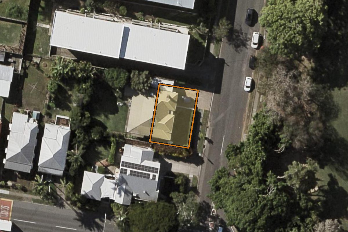Aerial photo of 6 Park Road, Nundah QLD 4012 with the lot boundary outlined in amber