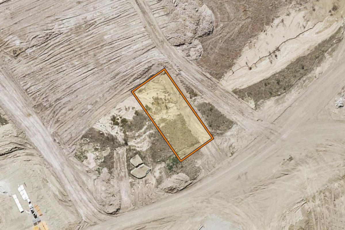 Aerial photo of 82 Tuscan Circuit, Greenbank QLD 4124 with the lot boundary outlined in amber