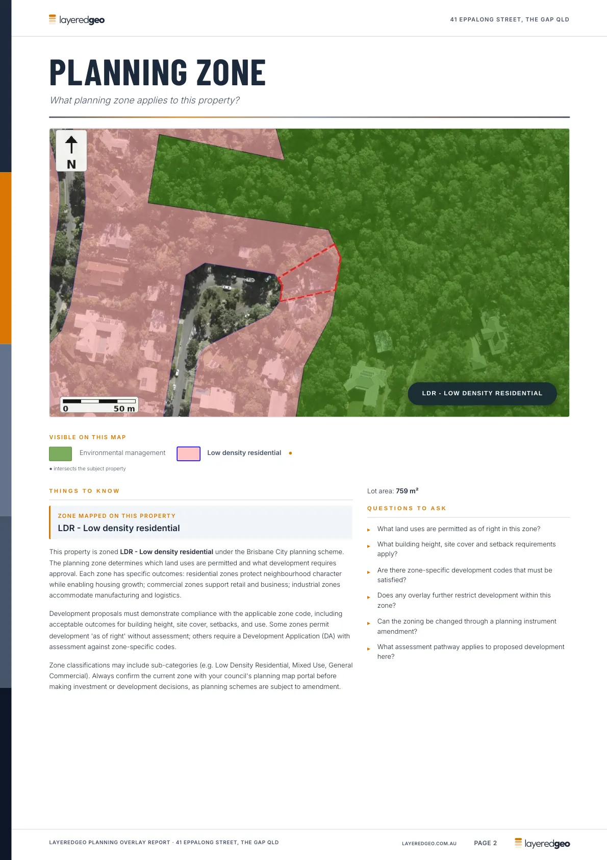Planning zone page