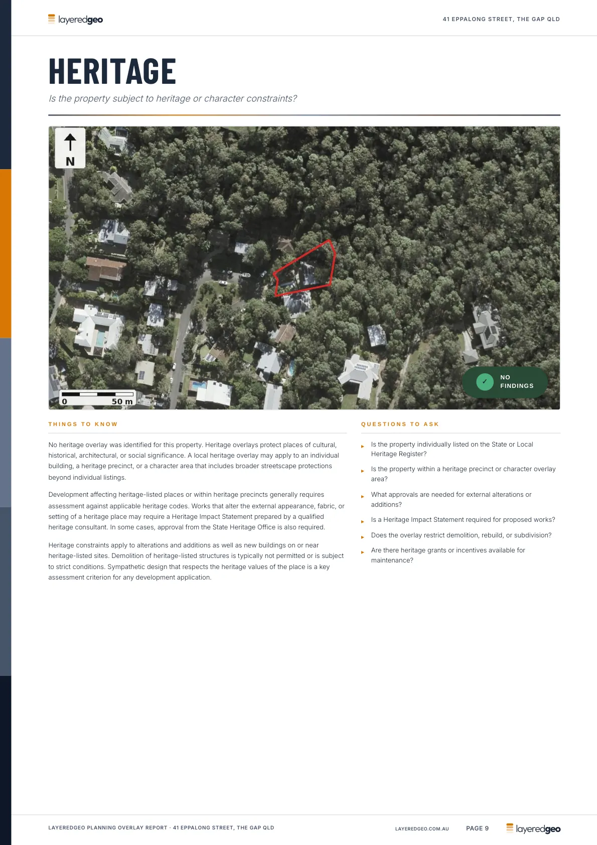 Heritage overlay page