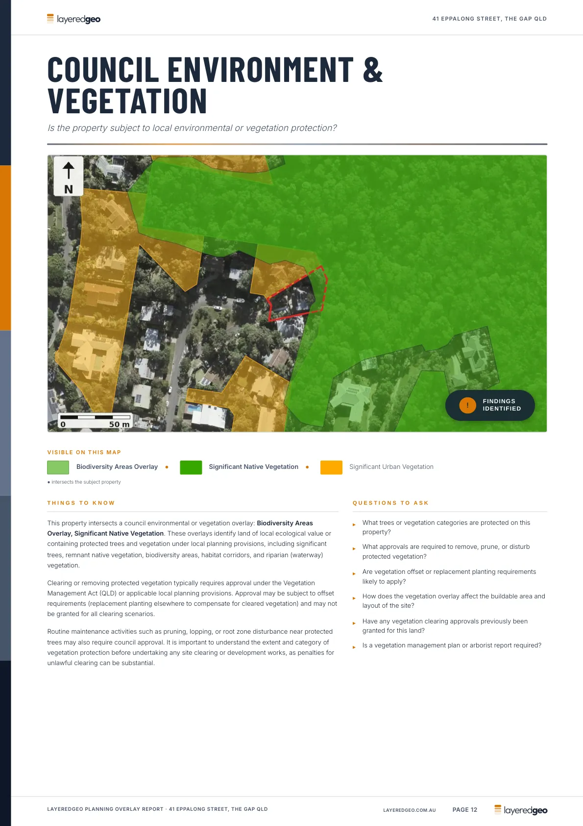 Council environment and vegetation page